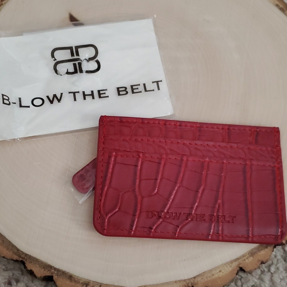 B-Low The Belt Red Croc Card Case Wallet NEW